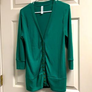 Green cardigan